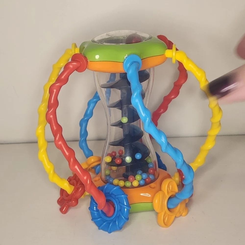 6” Colorful Rattle Bead Activity Ball Baby Toy - Picture 4 of 6